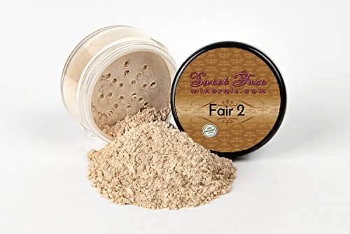 FAIR 2 FOUNDATION Mineral Makeup (30 gram Jar) Matte Loose Powder Bare Face Cosmetics Full Coverage Long Lasting All Skin Types SPF 18