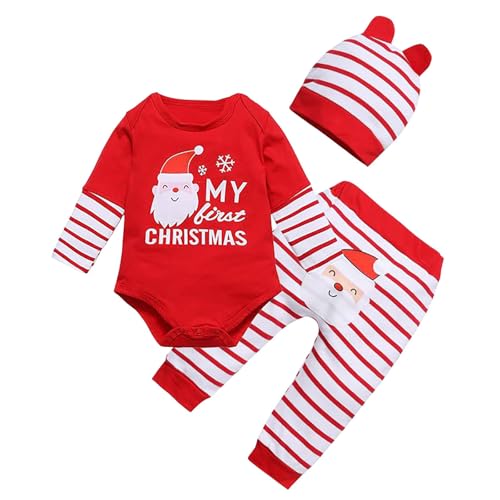 クリスマス コスプレ 赤ちゃん 衣装 サンタ ロンパース 長袖 トナカイ サンタクロース 帽子 ベビー服 女の子 男の子 新生児 秋冬 赤 緑 出産祝い 仮装 コスチューム 可愛い ルームウェア パジャマ 部屋着 撮影 記念写真(ホワイト,80)