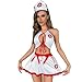 Sexy Lingerie for Women - Naughty Nurse Costume Outfit Set for Halloween Cosplay - Doctor Outfits - Plus Size Lingerie Sets White Small