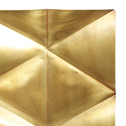 Deco 79 Stainless Steel Geometric Pillar Wall Sconce With Hammered Design, 10" X 6" X 18", Gold #TOP4