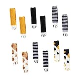 [FOYTOKI] 漫画デザインコーラルフリースソックス 猫の爪柄暖かい睡眠用ぬいぐるみソックス レディース家用 厚手保温6ペアセット 冬の室内着用