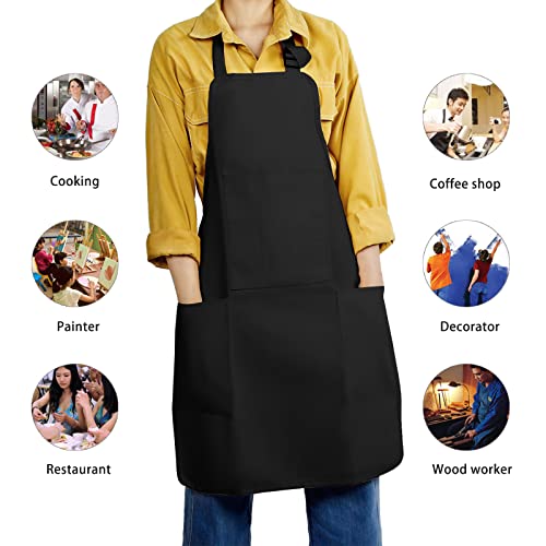 Freenfond Kids Apron Adjustable Child Apron With 4 Pockets For Baking Painting Black #TOP3