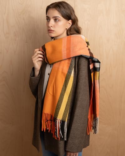 Women and Men Scarves Super Soft Classic Scarf for Women Cashmere Feel Plaid Large Neck Scarves Winter Warm Long Scarf2
