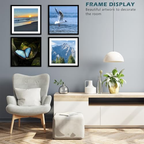 Image of JCJMY 12.5x12.5 Vinyl Record Frame with 10x10 Mat for Vinyl Record Album Cover Poster, Display Picture 10x10 with Mat or 12.5 x 12.5 Without, Wall Hanging Record Frame with Plexiglass, Black