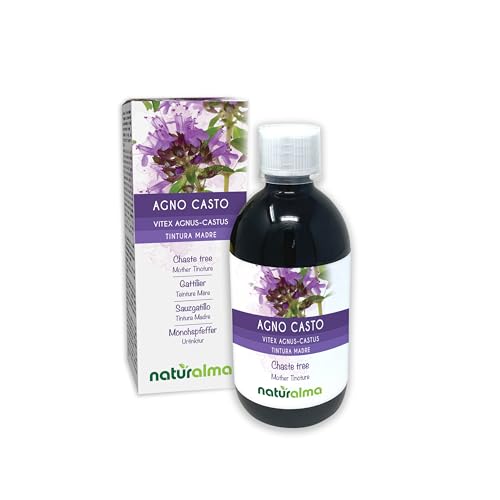 Sauzgatillo (Vitex agnus-castus) frutos Tintura Madre sin alcohol Naturalma - Extracto líquido gotas 500 ml - Complemento alimenticio - Vegano