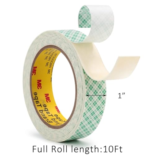 Image of 3M Double Sided Foam Tape 1 inch x 10Ft 2 Pack White | Double Coated Urethane Adhesion Polyurethane Tape for Bonding Attaching Mounting Interior Signage Nameplates DIY Card