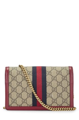 Pre-Loved Red Original GG Supreme Queen Margaret Wallet On Chain (WOC) Mini, Red4