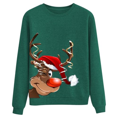 Generisch Damen Sweatshirt mit zwinkerndem Rentier-Motiv - Lustiger...