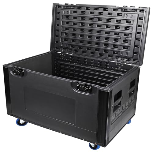 RXFSP Heavy Duty ATA Road Case with Wheels - Stackable Cable Trunk for Pro Audio & DJ Equipment Storage, Waterproof, Dustproof, Touring Utility Case for Professional Use