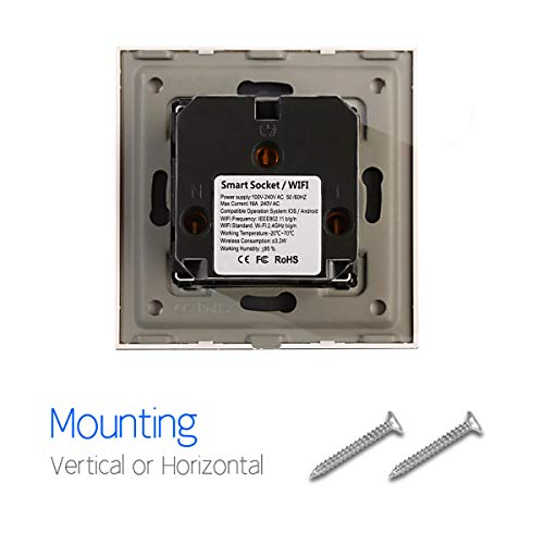 CNBINGO WLAN-Stopcontact, 16 Amp Glass Smart Stopcontact Werkt met Alexa (Echo, Echo Dot), Google Home, App-besturing… - Image 6
