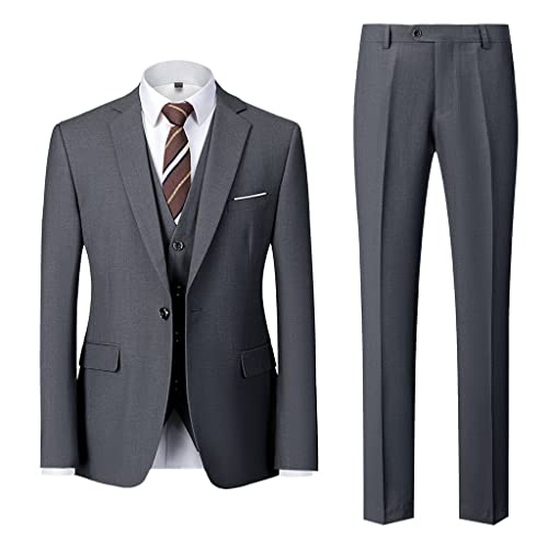 Men's Casual Business Suit 3-Piece Men's Two-Button Suit Pants Pants Undershirt Undershirt