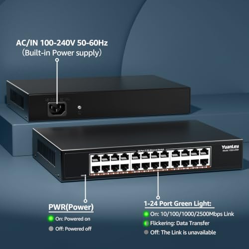 Image of YuanLey 24-Port 2.5G Ethernet Switch, 24 x 2.5G RJ45, Unmanaged