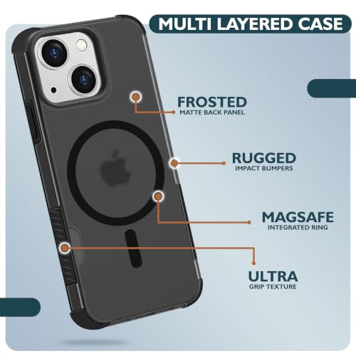 Image of V-TAN Back Cover Compatible with iPhone 15 Plus 5g | TPU | Frosted Matte Finish Magnetic Case | Camera Protective Slim Shockproof Case Supports Wireless Charging - Black