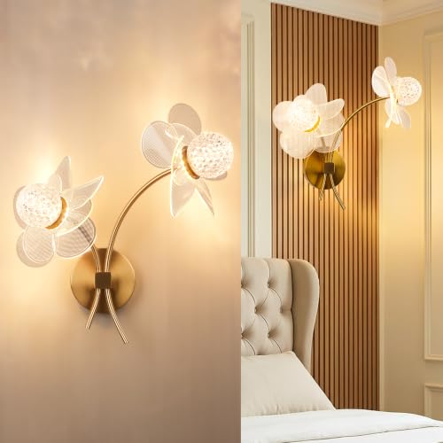 Aeyee Modern Flower Wall Sconces Dimmable Acrylic Wall Lamp 2-Light by Aeyee - Used condition - Image 3