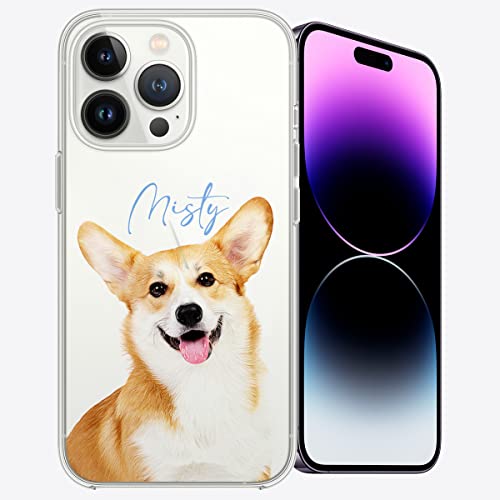 Somlatic Custom Photo Phone Case Pet Face Portrait Picture Personalized Phone Cover For Cat Dog Mom Dad Clear Cases Transparent Compatible With Iphone 14 13 12 11 Pro/Pro Max/Mini/X Xs Xr #TOP6