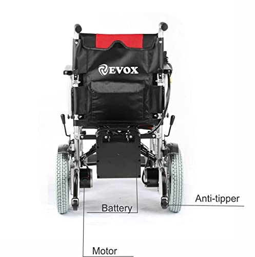 Image of EVOX WC-105E Electric Wheelchair with 24V 20Ah Lithium-Ion Battery, Foldable Mobility Chair for Elderly & Specially-Abled, 15-20 km Range, 100 kg Capacity, Electromagnetic Brake