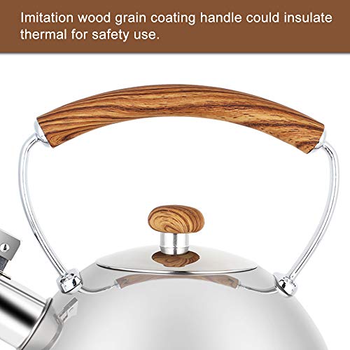 Tea Kettle for Stovetop Whistling Tea Pot, Food Grade Stainless Steel Teakettle Tea Pots for Stove Top, 2.6QT(2.5-Liter) Capacity with Capsule Base by ECPURCHASE