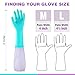 Elgood Reusable Long Sleeve Dishwashing Cleaning Gloves with Latex Free,Cotton Lining,Kitchen Gloves 2 Pairs,Purple+Blue M