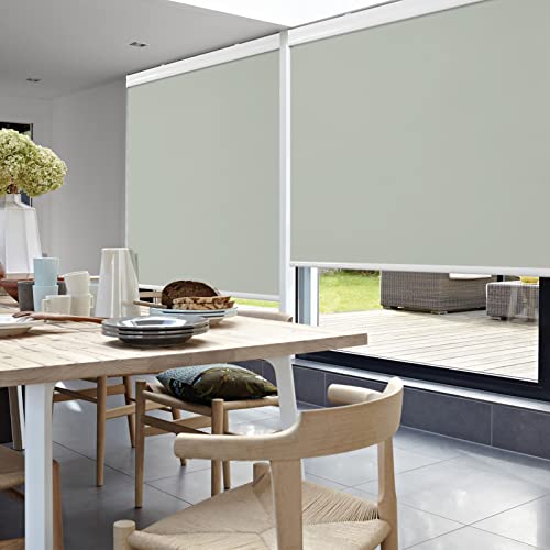 Allbright Roller Shades 100% Blackout Shades With Valance Cover (29" W X 72" H, Light Grey) Uv Protection Thermal Insulated Blackout Blinds For Windows, Easy To Install #TOP5