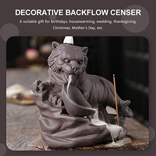 Waterfall Incense Holder Backflow Incense Burner Waterfall Censer: Purple Clay Bacflow Incense Holder Aroma Burner Ornament Home Desktop Decoration Backflow Censer #TOP5