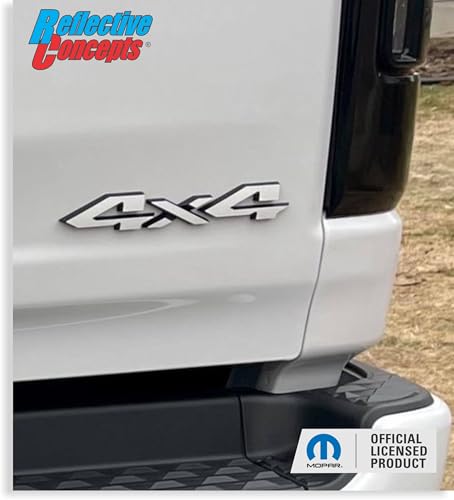 Image of Reflective Concepts 4x4 Emblem Overlay Decal Sticker -Fits: 2019-2026 Ram, NOT for Classic - (Color: Gloss White)