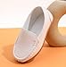 LONSOEN Toddler/Little Kid Boys Girls Soft Synthetic Leather Loafer Slip-On Boat-Dress Shoes/Sneakers Size 4 Big Kid,White,SHF103 CN36