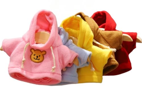 Sierpien ぬいぐるみ 服 パーカー 5点セット ぬいぐるみの服 スウェットシャツ 20cm 30cm 40cm 50cm おしゃれ 可愛い クマ人形 パンダ人形 人形 着せ替え 洋服 キッズ 子供 女の子 ギフト (50cm用)