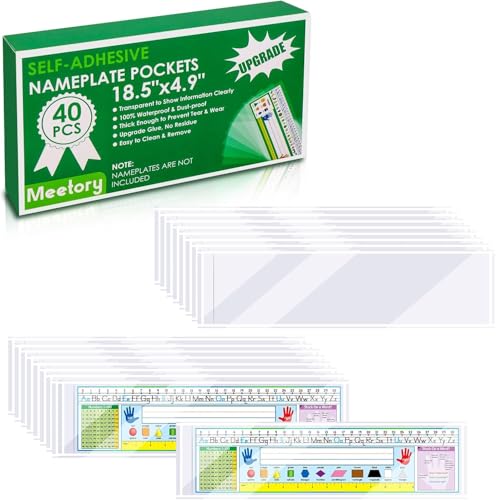 Meetory 40 PCS Nameplate Pocket, 18.5
