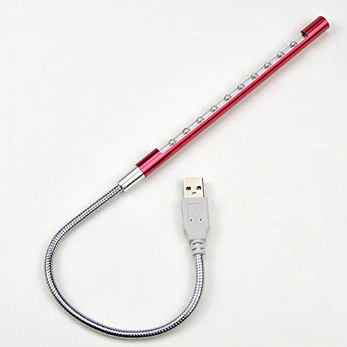 LED-Lampen Flexibel Schwanenhals Laptop Lampe USB Tragbar Lampen Für Notebooks, Tablets, Powerbanks, PC -Nachtlampe, Leselampe, Laptoplampe,Rot