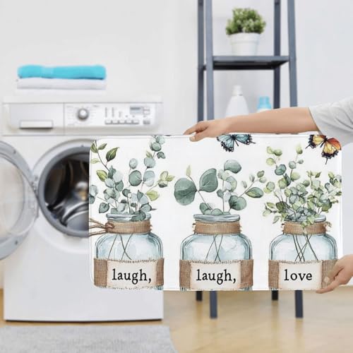 Alfombras de baño para ducha con plantas verdes estilo botánico 8
