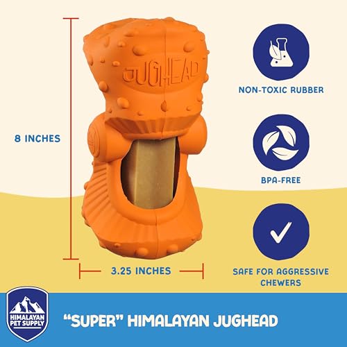 Himalayan Dog Chew Jughead Großer Hundekauhalter, Sichert Kauen für Hunde, Kauen intelligenter und länger, stimulieren Sie Ihren Hund, hält Yak Kauen, 1 Hundespielzeug