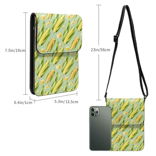Small Crossbody Bags for Women, Leather Fresh Sweet Corn Cell Phone Cross Body Bag Wallet Purses2