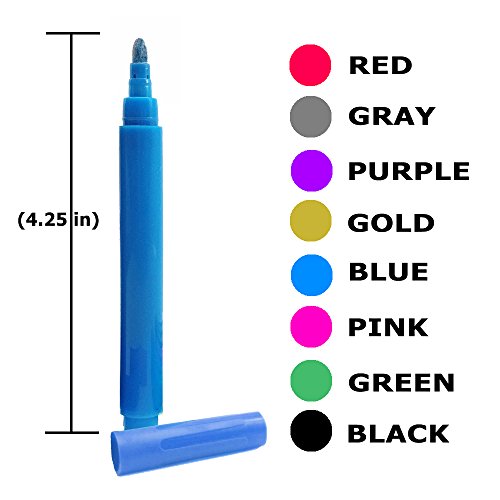 8 Pcs of Wine Glass Markers, CNYMANY Erasable Washable Name It Marker Pens for Glassware Window - 8 Colors - Image 2