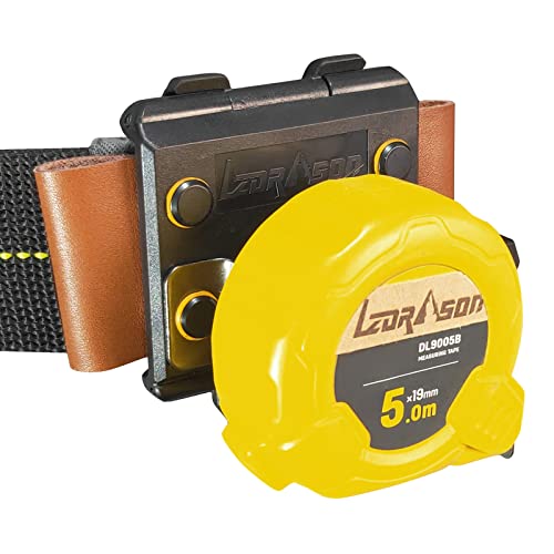 Lzdrason - Soporte de cinta metrica para cinturon, soporte de cinta metrica con clip, correa de cinta metrica, soporte de cinta 