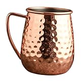 Homoyoyo Taza de Acero Inoxidable Martillada para Moscow Mule Copa Resistente y Ligera con Asa Segura para Cócteles Cerveza y Bebidas Frías Bares y Reuniones