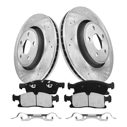 MOTOREVO Front Brake Pads And Rotors Kit Compatible With Dodge