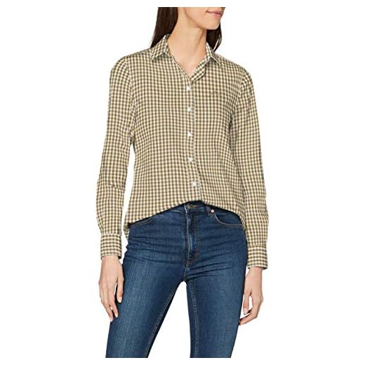 GANT Dam The Broadcloth Gingham skjorta, Olivgrön, 36 SE