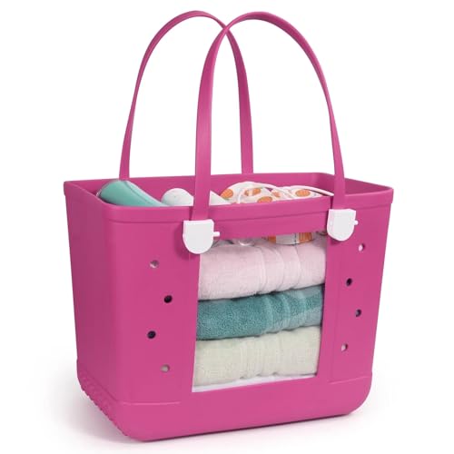 Large Beach Tote Bag with Visual Window, Waterproof and Sandproof Tote Bag with EVA Material