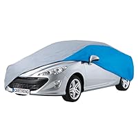 cartrend Vollgarage Vlies Größe M, wasserabweisend, Stoffgarage Autoplane Autobezug Autoabdeckung Auto Abdeckplane KFZ, Blau