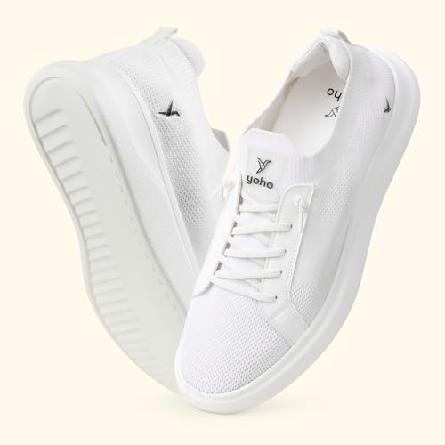 Image of YOHO Trip Sneakers for Men | Stylish Casual Shoes with Elastic Laces | Comfortable, Stretchable & Ultra-Lightweight | Premium Breathable Mesh Fabric
