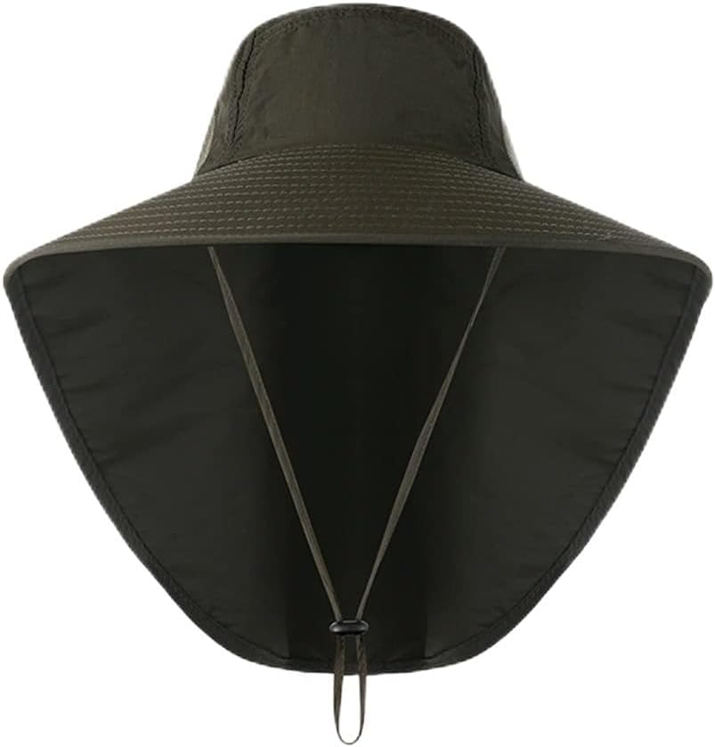 Sun Hat for Women Men Breathale Mesh Bucket Hat with Neck Flap Outdoor Long Wide Brim Hiking Fishing Hats