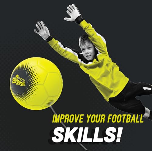 Swingball All Surface Soccer Trainer | Reflex Football | Rot/Gelb | Kinder 3+ | Fußballtrainer | Garten und Outdoor Ballspielzeug