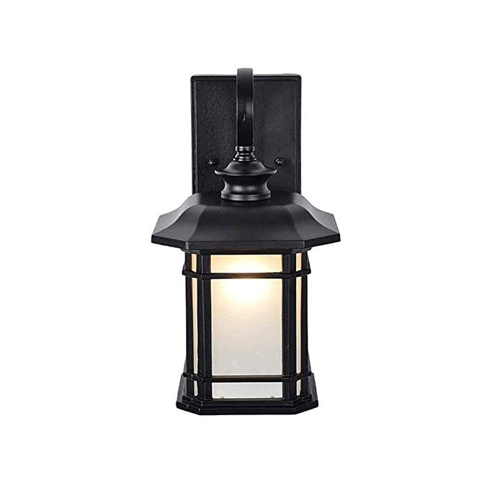 Applique extérieure étanche E27 lanterne antirouille en verre pour jardin et couloir de maison