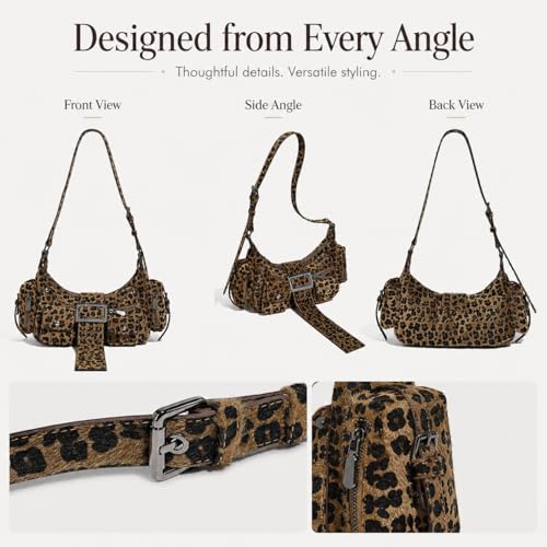 Image of Shoulder Purse for Women, Leather Women's Handbag Y2k Aesthetic Coquette Shoulder Bag Hobo Punk Trendy Ladies Purse