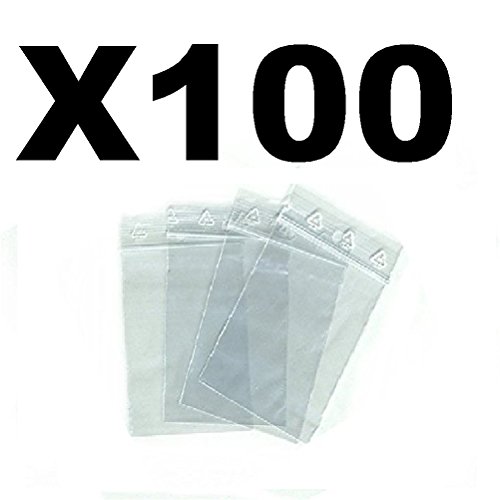 100 bolsa zip de 70 x 100 mm bolsas Cierre de cremallera 7 x 10 cm de resorte estándar ECE cierre alimentairet compatible congelación