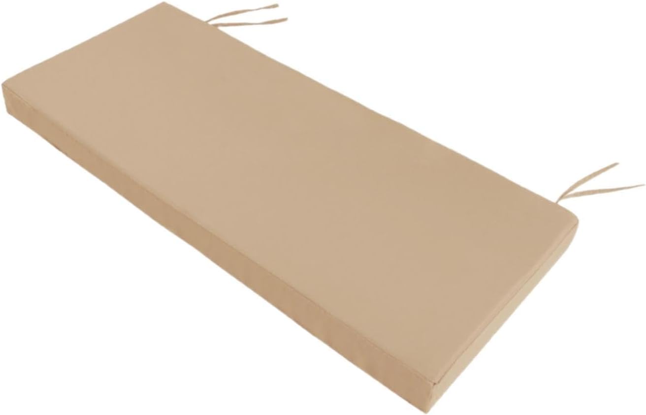 屋内屋外用ベンチクッションフォーム家具シートベンチパッドラブシートパッドガーデンファニチャーポーチスイング用, カーキ