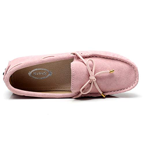 Image of ANUFER Women's Classic Suede Penny Loafers Comfort Handmade Slipper Moccasins