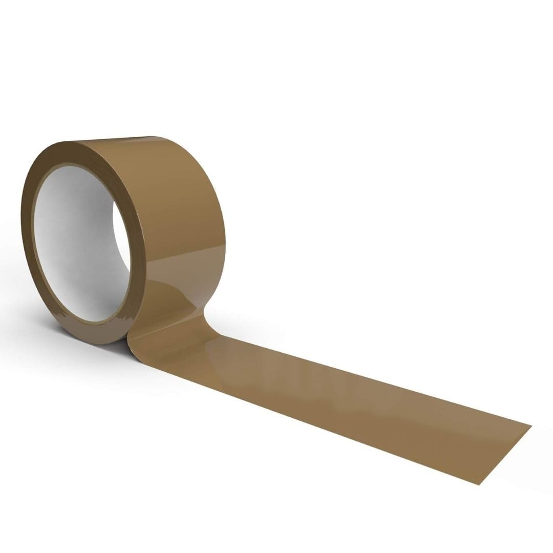 Generico Nastro Adesivo Marrone 50 mm x 66 m, Nastro Imballaggio Avana per Spedizioni, Trasloco e Scatole, Alta Resistenza – Disponibile in 1, 6 o 36 Rotoli (36)