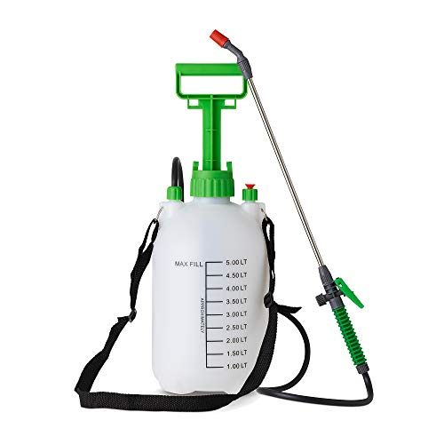 SA Products Pump Action Pressure Sprayer - Weed Killer Sprayer Pump for Fertiliser Pesticides Fungicides Cleaning - Garden Sprayer with Plastic Lance & Carry Strap - Water Spray Bottles - (5 Litre)