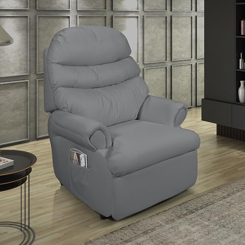 Poltrona do Papai Reclinável Cadeira Corano Soft Vovô (CINZA)